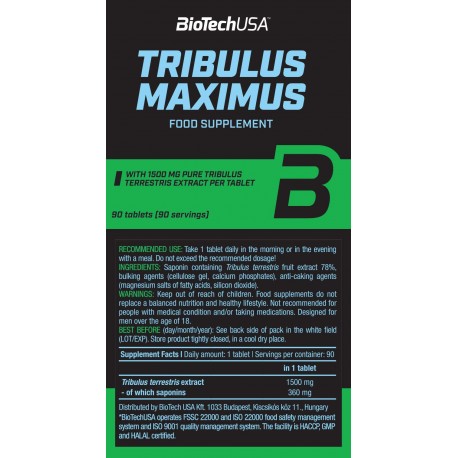 BioTech USA Tribulus Maximus 1500 Mg 90 Tabs