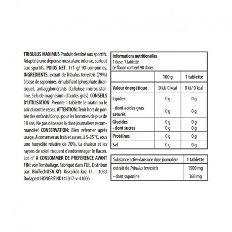 BioTech USA Tribulus Maximus 1500 Mg 90 Tabs