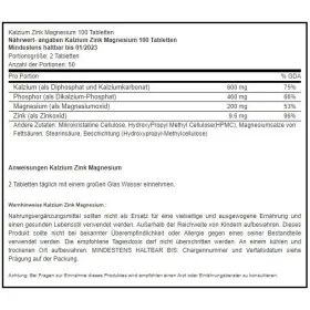 BioTech USA Calcium Zinc Magnesium (100 caps)
