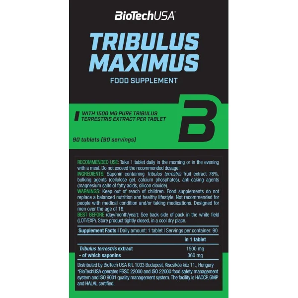 BioTech USA Tribulus Maximus 1500 mg (90 tabs)