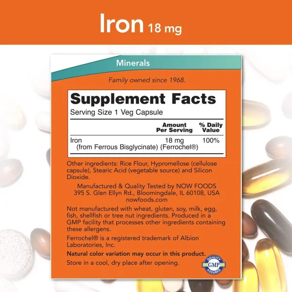 Now Foods Iron 18 mg (120 tabs)