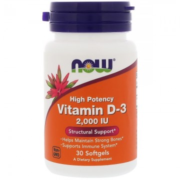 Now Foods Vitamin D-3 2'000 IU (30 Softgels)