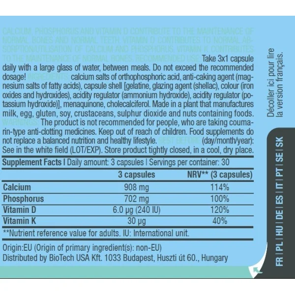 Biotech USA Ca D3 K2 (90 caps)
