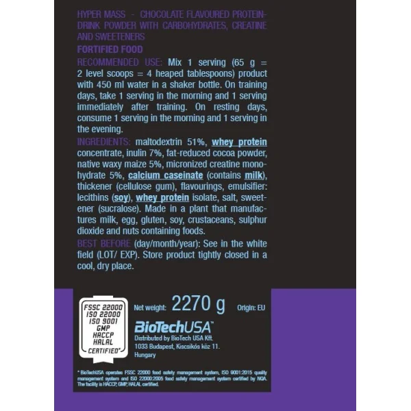 Biotech USA Hyper Mass (2270g)