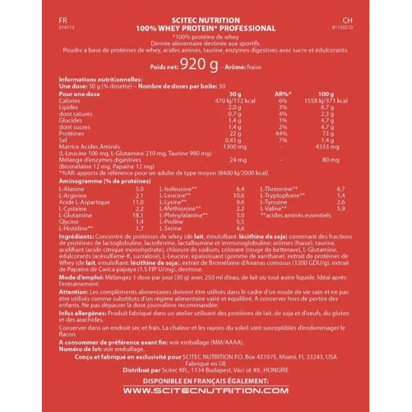 SN 100% Whey Protein Professional (920 g)