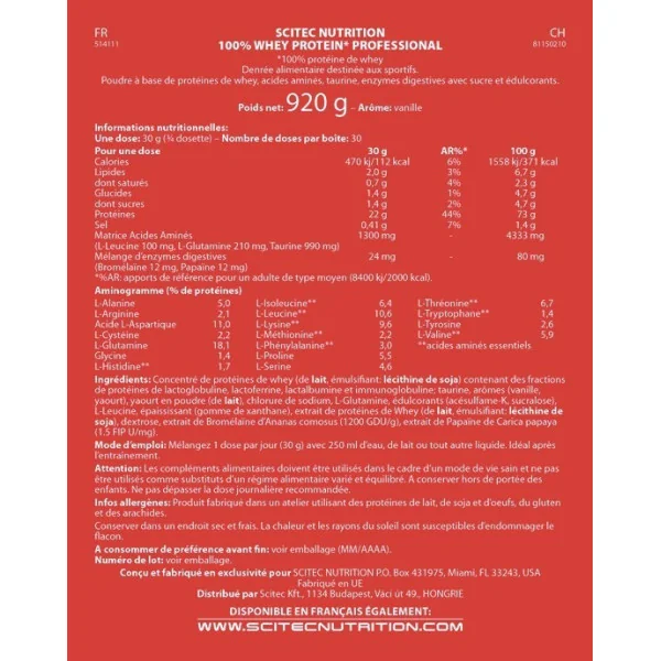 SN 100% Whey Protein Professional (920 g)