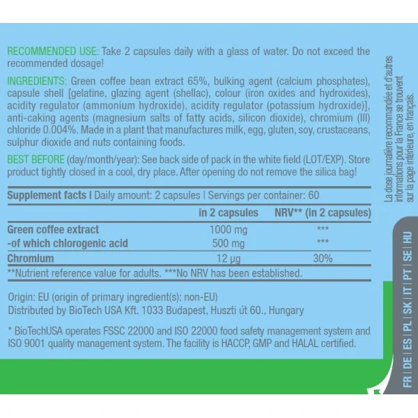 BioTech USA Green Coffee (120 Kaps)
