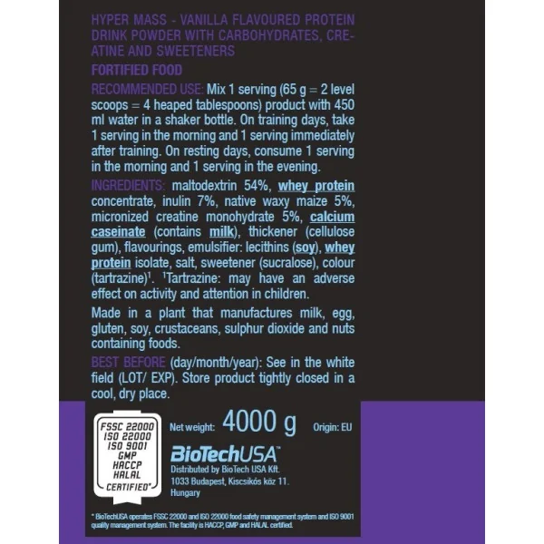 Biotech USA Hyper Mass (4000g)