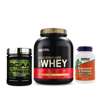 ON 100% Whey Gold Standard (2.3 kg) + SN BCAA + Glutamine Xpress (300g) + Now Foods Magnesium & Calcium (100 tabs) ON 100% Whey Gold Standard (2.3 kg) + SN BCAA + Glutamine Xpress (300g) + Now Foods Magnesium & Calcium (100 tabs)