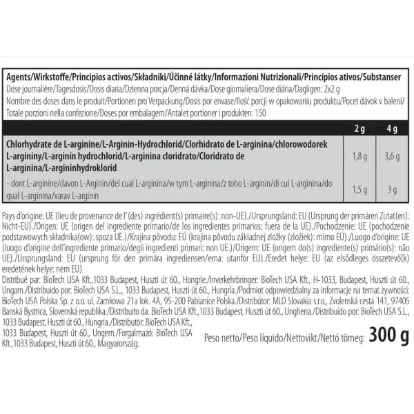 Biotech USA L-Arginine (300g)