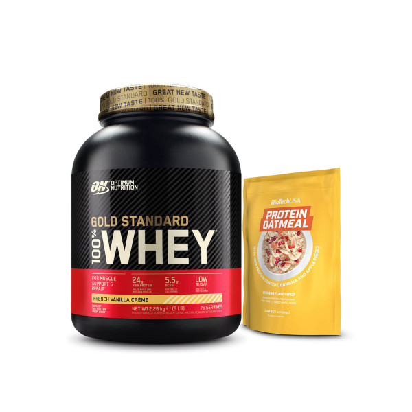 ON 100% Whey Gold Standard (2.3 kg) + Biotech USA Protein Oatmeal (1000g)