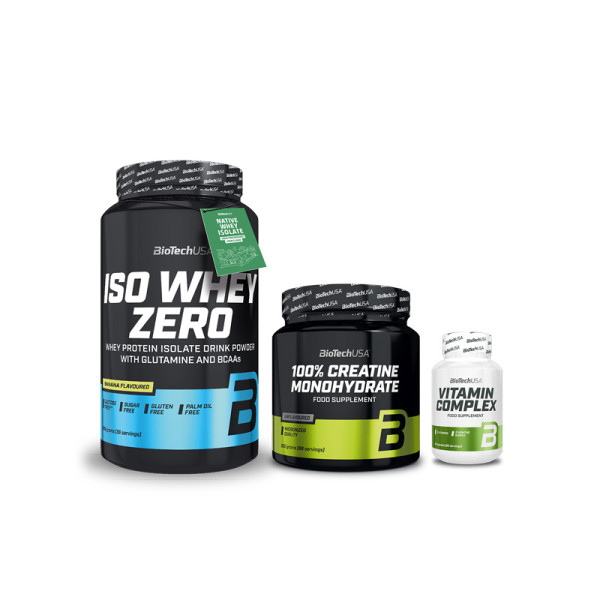 Biotech USA Iso Whey Zero (908g) + BioTech USA 100% Creatine Monohydrate (300g) + Biotech USA Vitamin Complex (60 caps)|Biotech USA