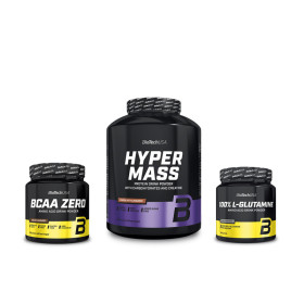 Biotech USA Hyper Mass (2270g) + Biotech USA 100% L - Glutamine (240g) + Biotech USA BCAA Zero (360g)