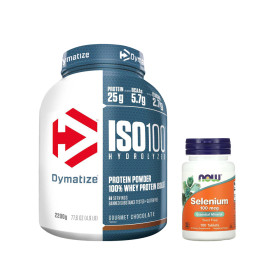 DYMATIZE ISO 100 (2200g) + Now Foods Selenium 100 mcg (100 tabs)