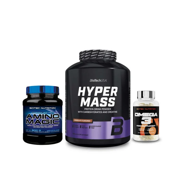 Biotech USA Hyper Mass (2270g) + SN Amino Magic (500 g) + SN Omega 3 (100 caps)