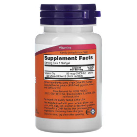 Now Foods Vitamin D-3 2'000 IU (120 Softgelkapseln)