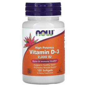 Now Foods Vitamin D-3 2'000 IU (120 Softgels)|Now Foods