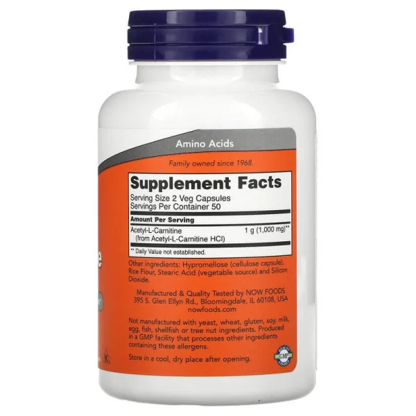 Now Foods Acetyl L-Carnitine 500 mg (100 caps)