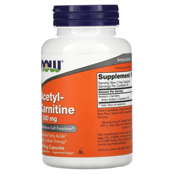 Now Foods Acetyl L-Carnitine 500 mg (100 caps)
