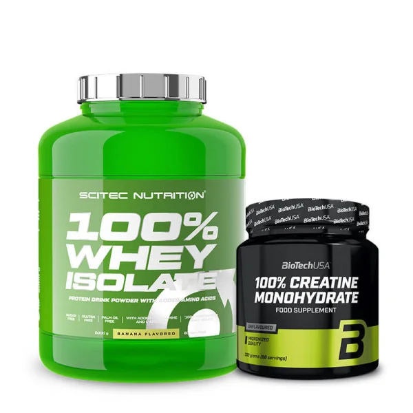 SN 100 % Whey Isolate (2000 g) + BioTech USA 100% Creatine Monohydrate (300g)