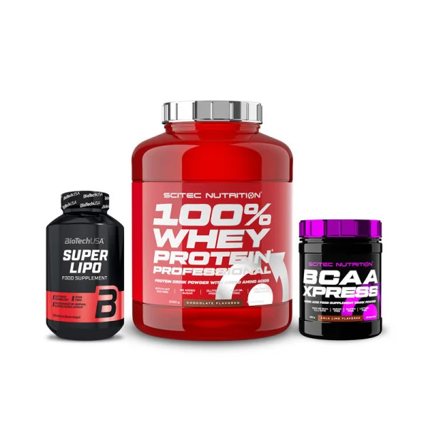 SN 100% Whey Protein Pro (2350g) + SN BCAA Xpress (280g) + Biotech USA Super Lipo (120 tabs)